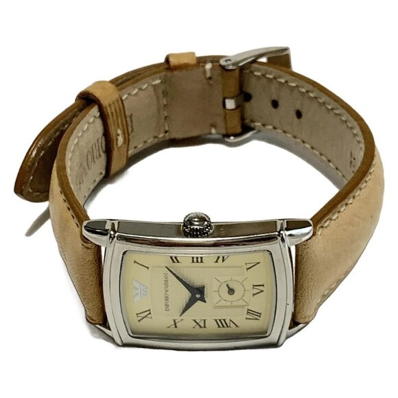 Auth EMPORIO ARMANI - AR-0236 Unconfirmed Beige Women's Wrist Watch - Picture 2 of 5